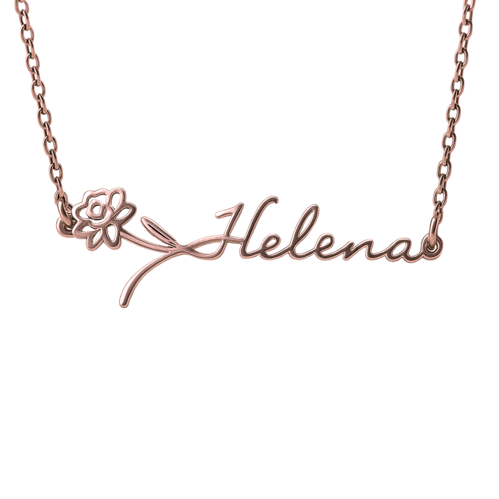 Collana Orizzontale Nome & Fiore di Nascita