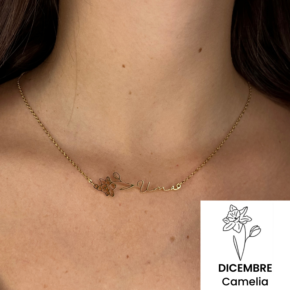 Collana Orizzontale Nome & Fiore di Nascita