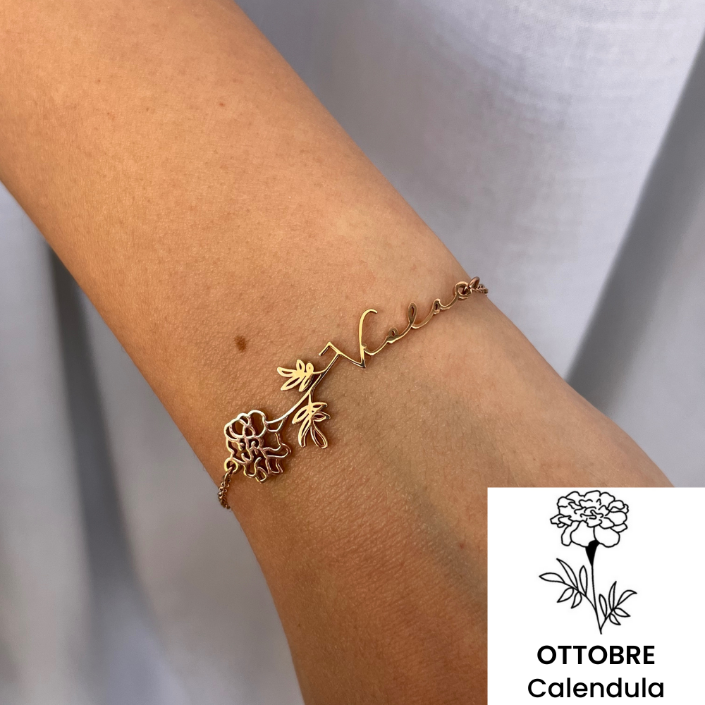 Bracciale Nome & Fiore di Nascita