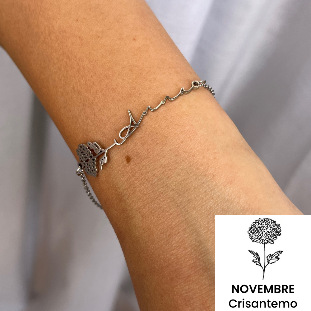 Bracciale Nome & Fiore di Nascita