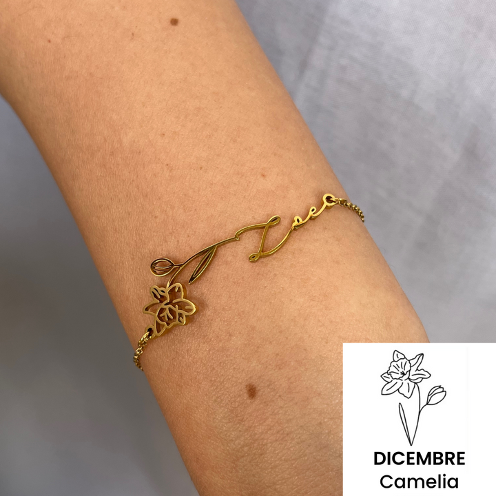 Bracciale Nome & Fiore di Nascita