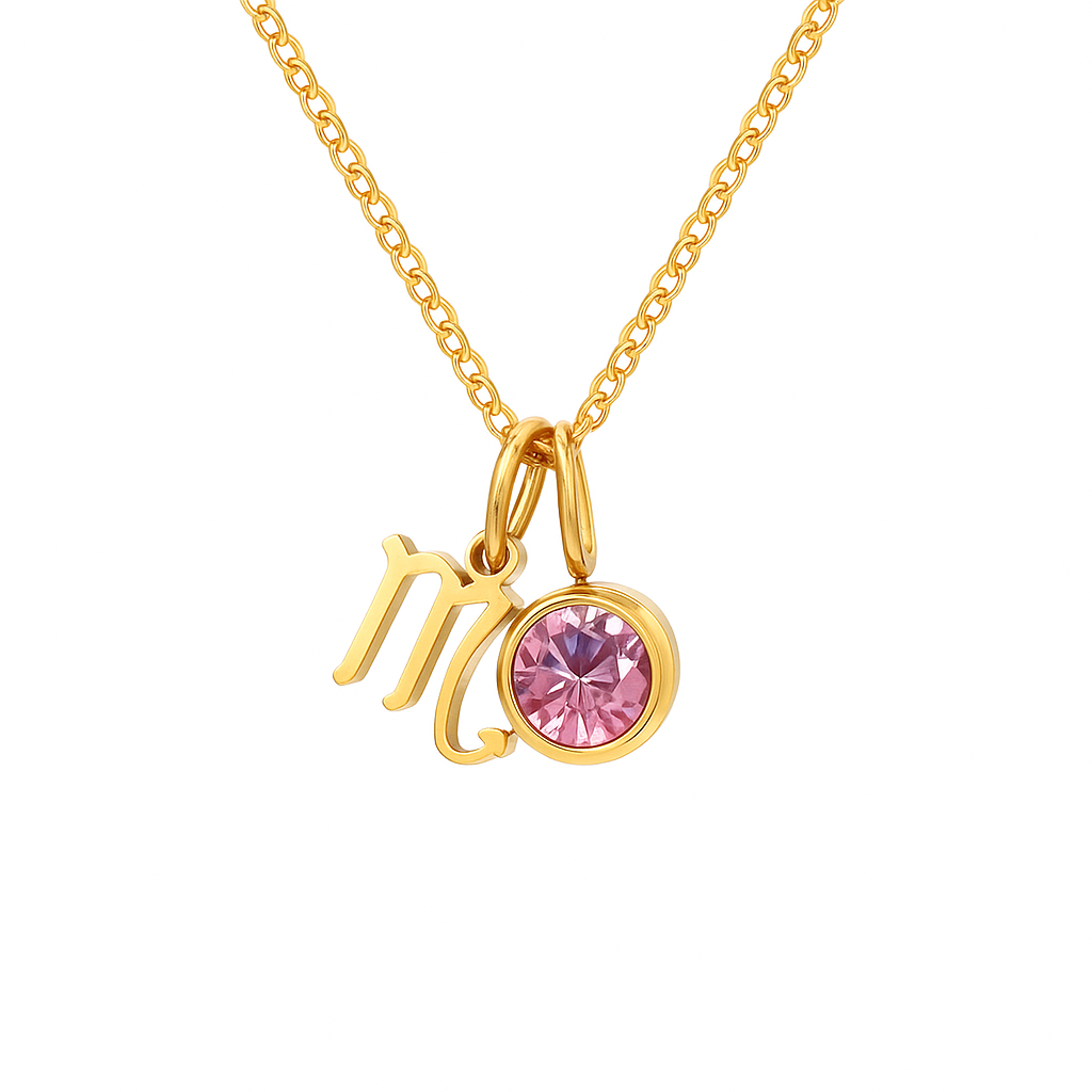 Collana Personalizzata con Zodiaco e Pietra di Nascita
