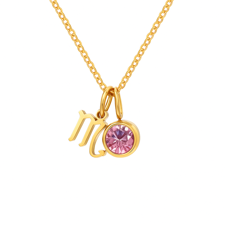 Collana Personalizzata con Zodiaco e Pietra di Nascita