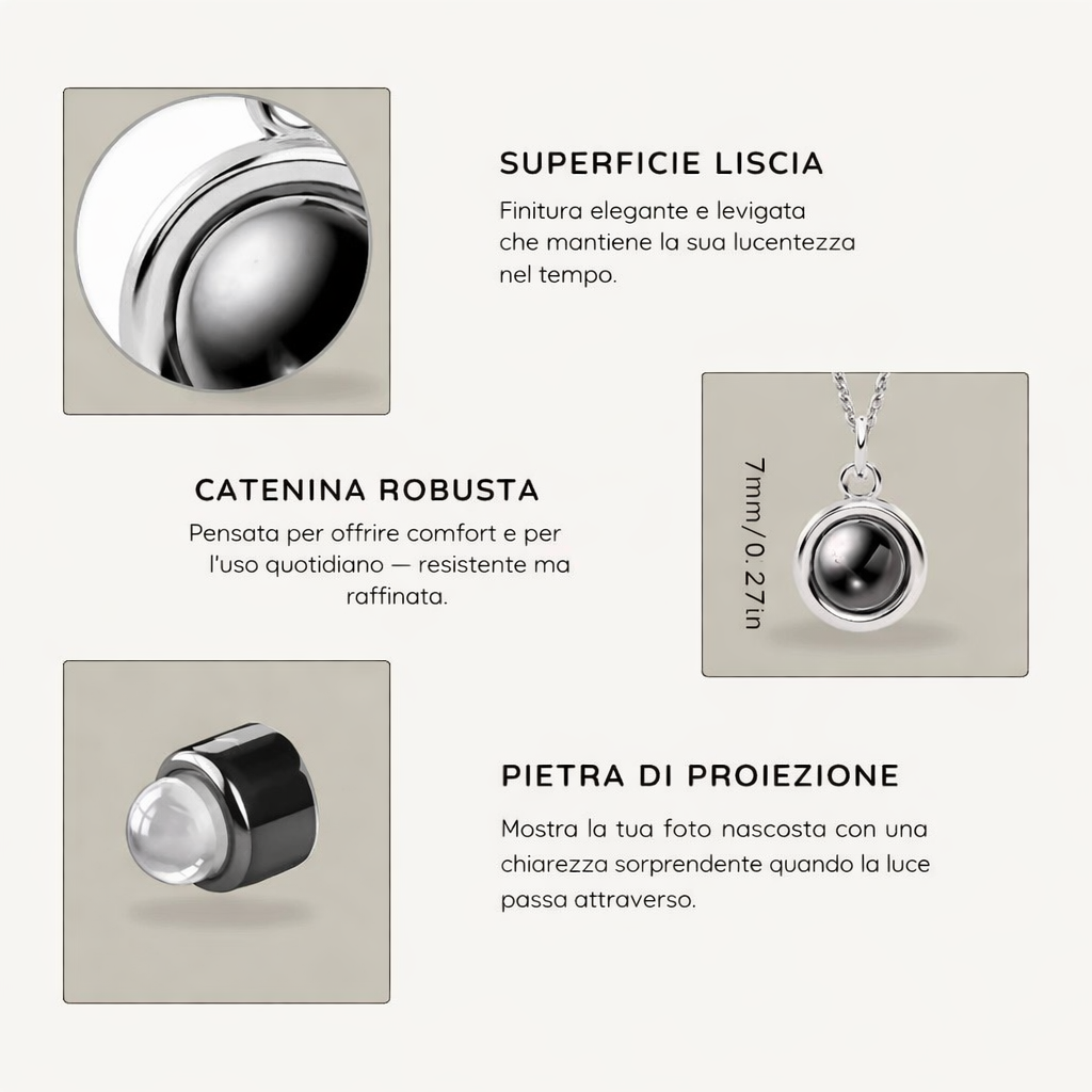 Zampa - Collana con Foto Personalizzata