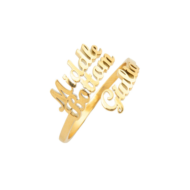 Anello con 3 nomi personalizzati
