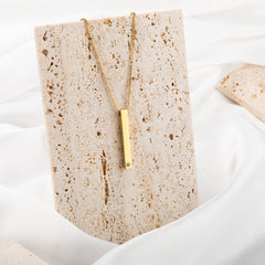 3D Bar Pendant with Stone - ALMAGIOIELLI