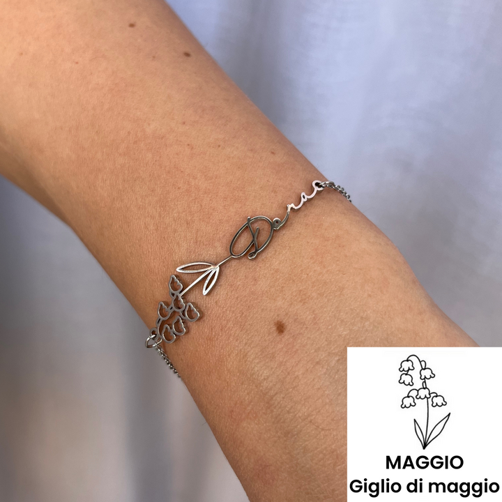 Bracciale Nome & Fiore di Nascita