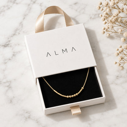 Collana codice Morse nella confezione regalo ALMA