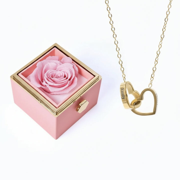 Rosa Eterna - Cofanetto Romantico + Collana Personalizzata
