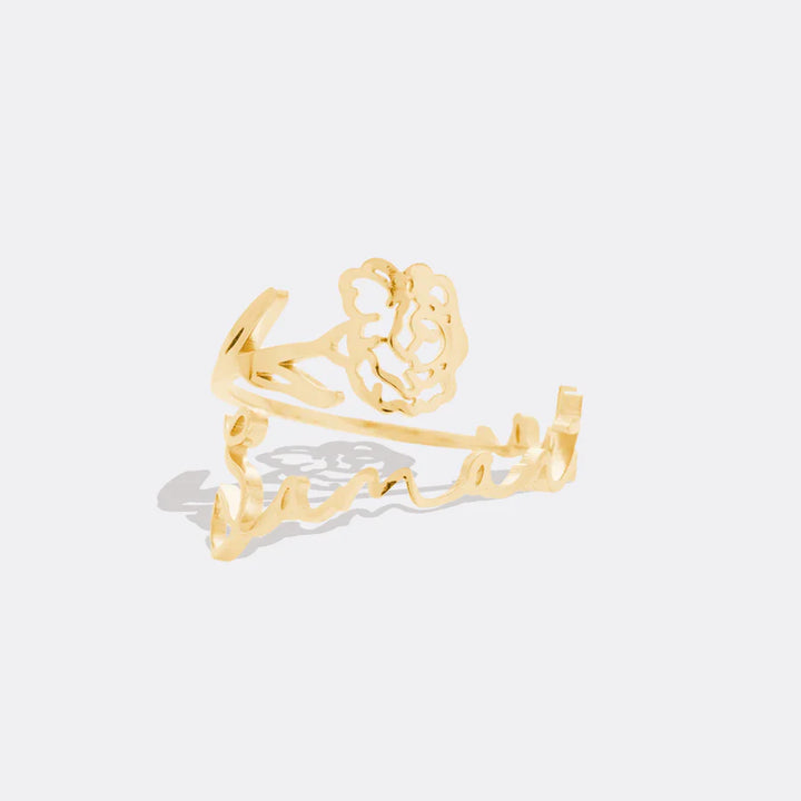 Anello Nome & Fiore di Nascita