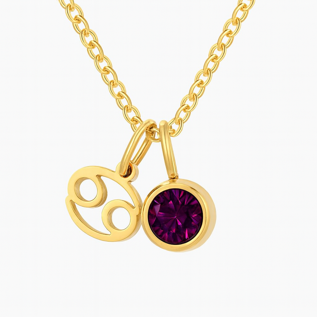 Collana Personalizzata con Zodiaco e Pietra di Nascita