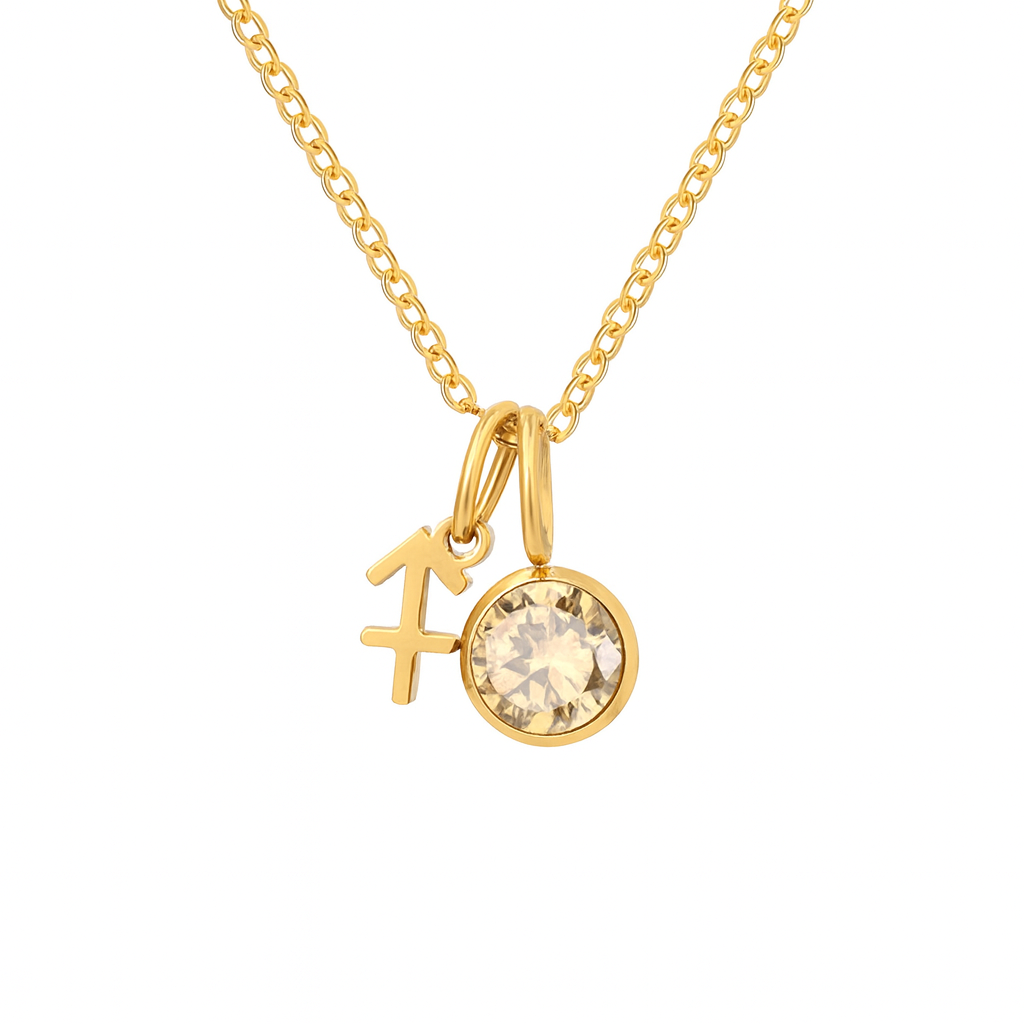 Collana Personalizzata con Zodiaco e Pietra di Nascita