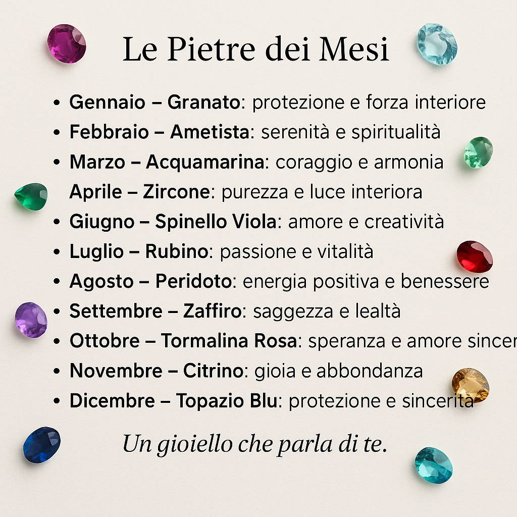 Collana con Nome e Pietra di Nascita