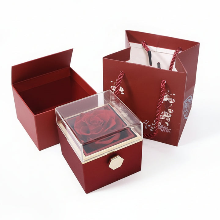 Rosa Eterna - Cofanetto Romantico + Collana Personalizzata
