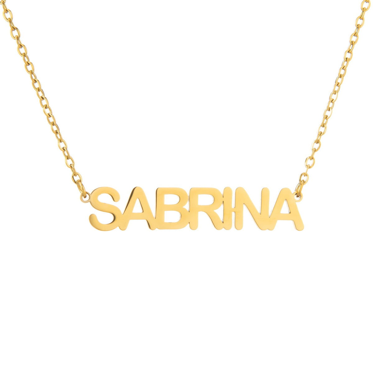 All Caps Name Necklace - ALMAGIOIELLI