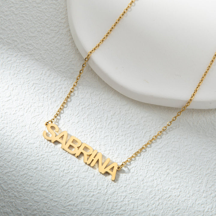 All Caps Name Necklace - ALMAGIOIELLI
