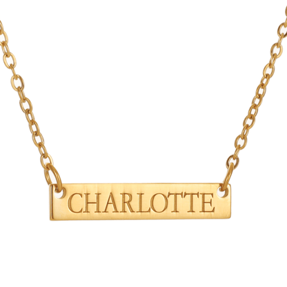 Bar Nameplate Necklace - ALMAGIOIELLI