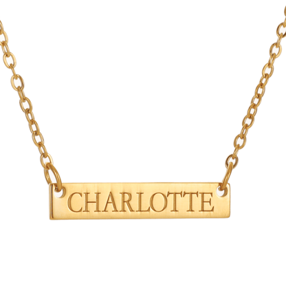 Bar Nameplate Necklace - ALMAGIOIELLI