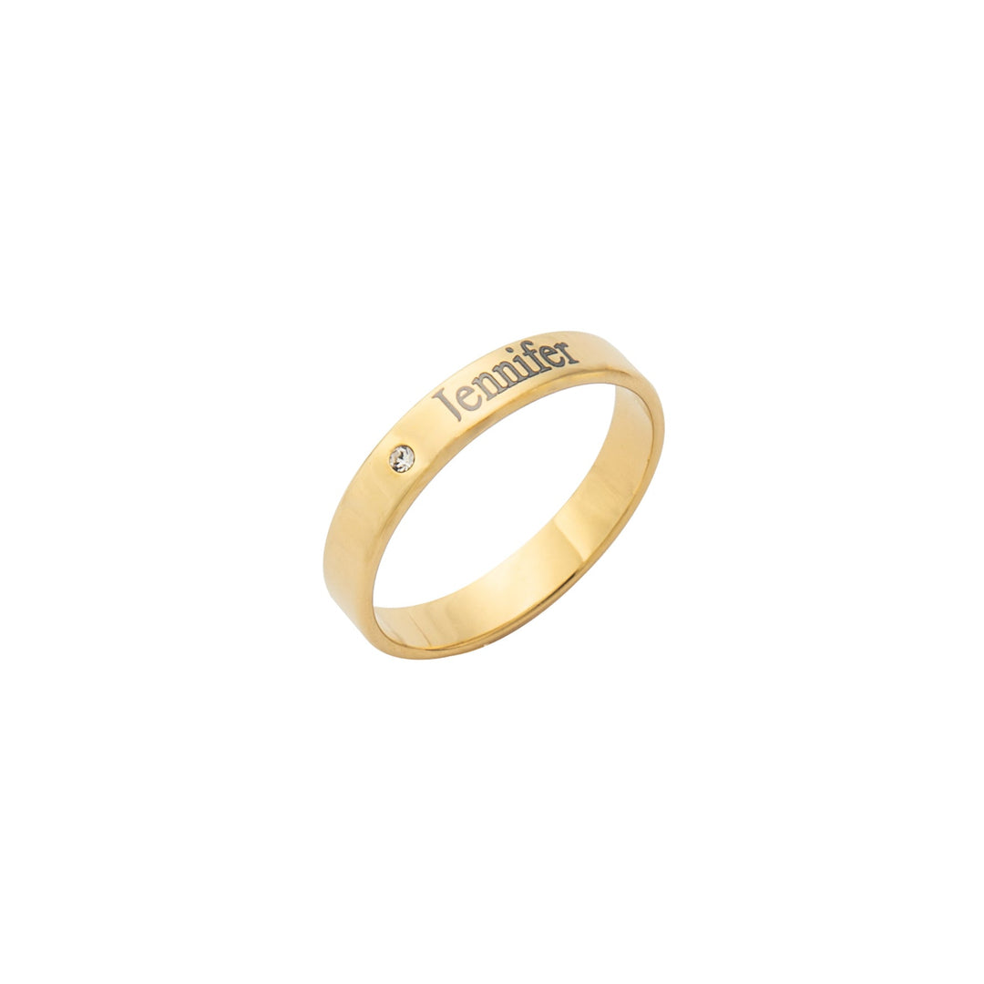 Birthstone Name Ring - ALMAGIOIELLI
