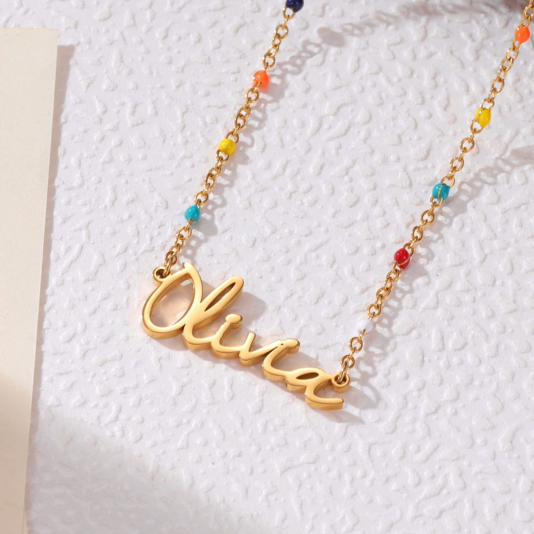 Boho Beaded Name Necklace - ALMAGIOIELLI