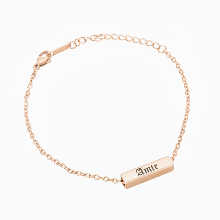 Bracelet/Anklet with Custom Gothic 3D Bar - ALMAGIOIELLI