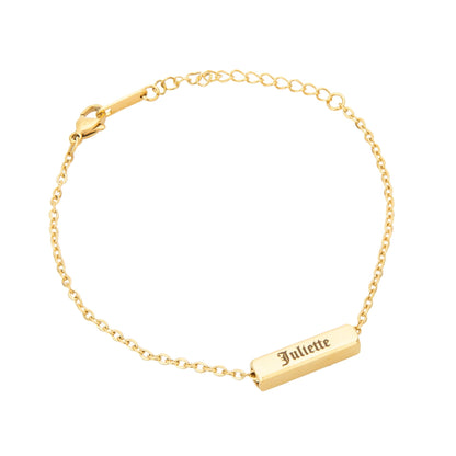 Bracelet/Anklet with Custom Gothic 3D Bar - ALMAGIOIELLI