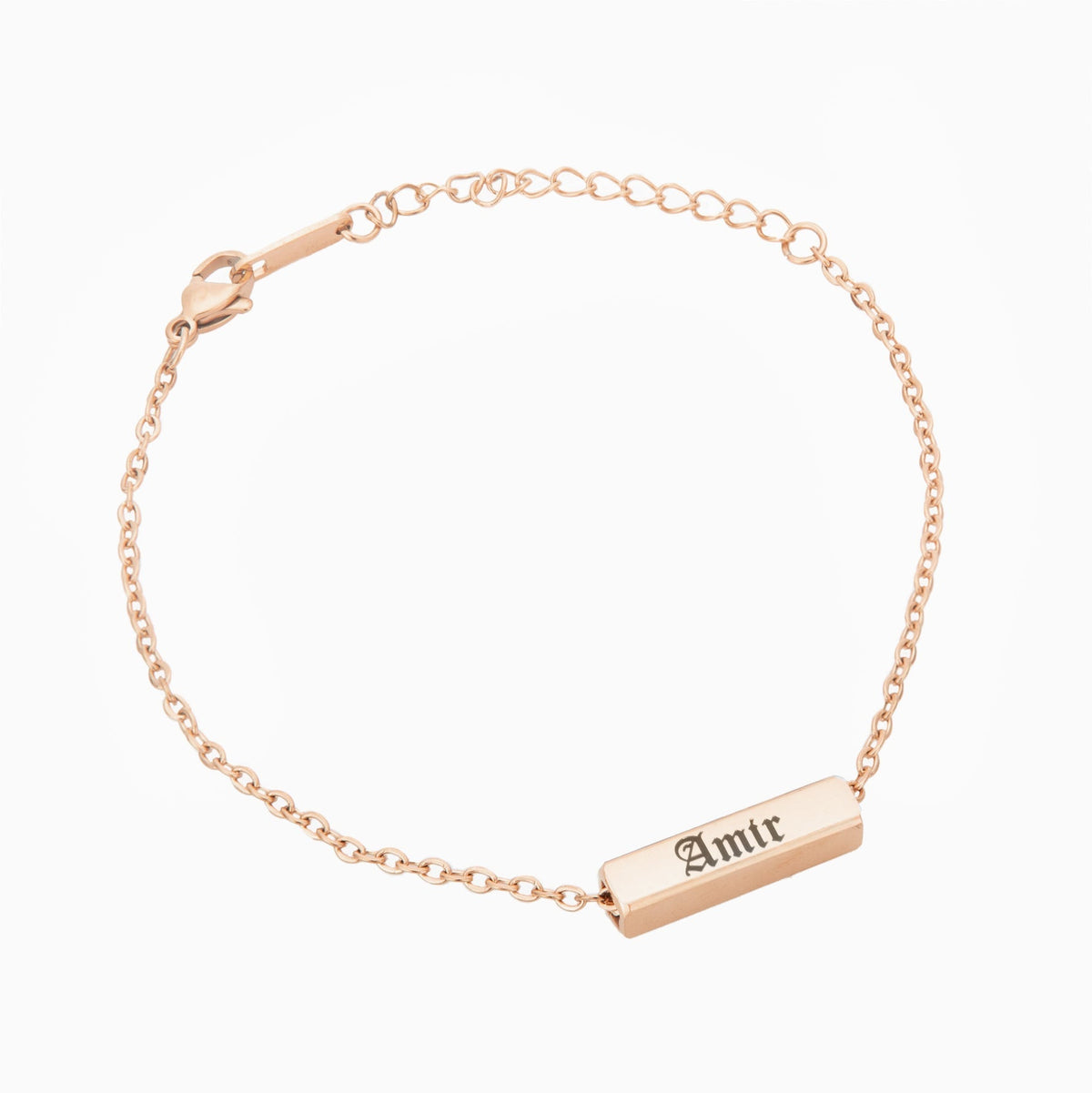 Bracelet/Anklet with Custom Gothic 3D Bar - ALMAGIOIELLI
