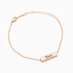 Bracelet/Anklet with Custom Gothic 3D Bar - ALMAGIOIELLI
