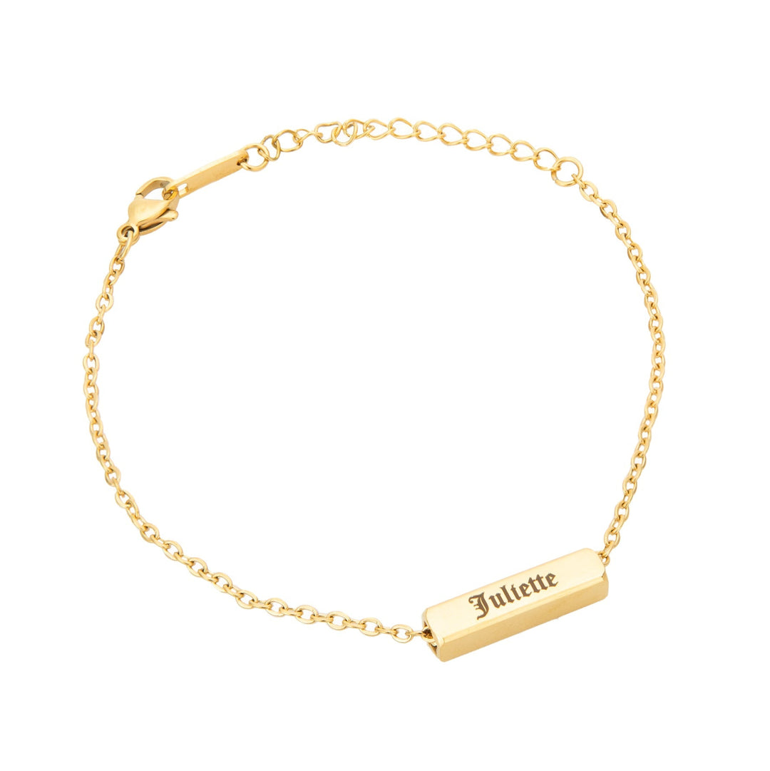 Bracelet/Anklet with Custom Gothic 3D Bar - ALMAGIOIELLI