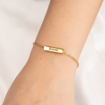 Bracelet/Anklet with Custom Gothic 3D Bar - ALMAGIOIELLI