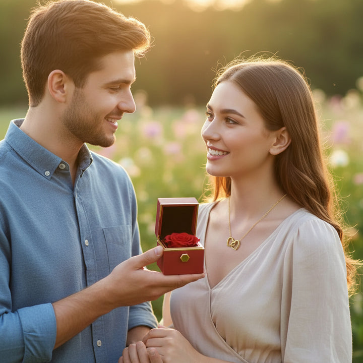 Rosa Eterna - Cofanetto Romantico + Collana Personalizzata
