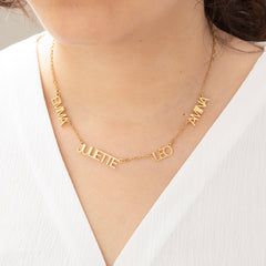 Capital Letter Multi - Name Necklace - ALMAGIOIELLI