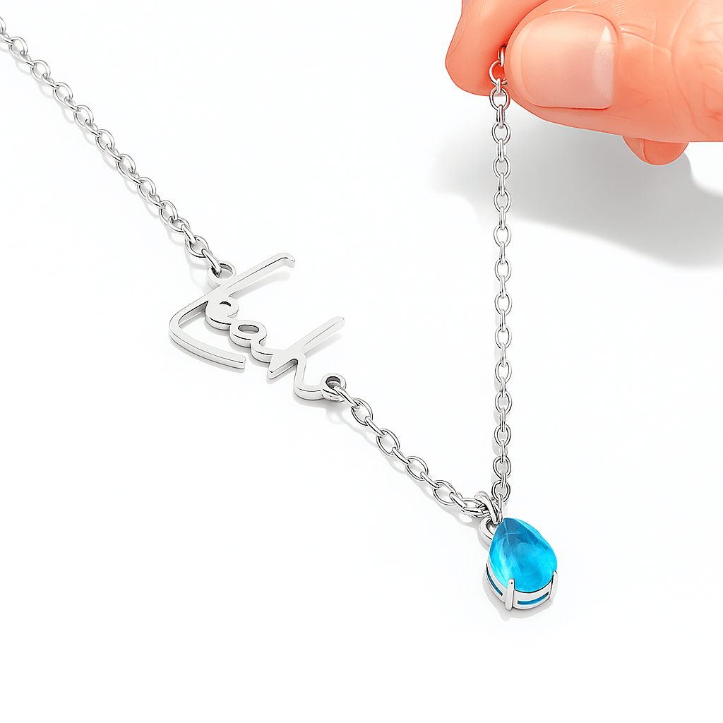 Collana Personalizzata con Nome e Pietra di Nascita - ALMAGIOIELLI