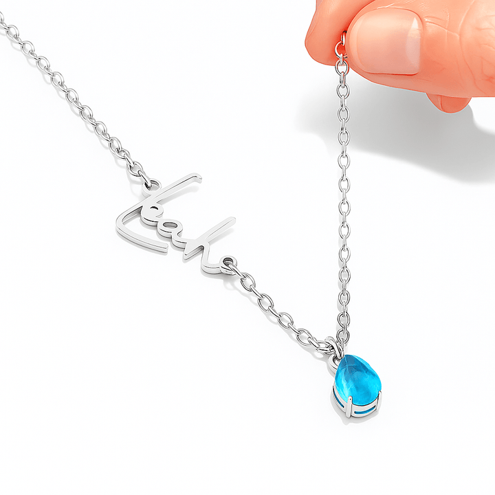 Collana Personalizzata con Nome e Pietra di Nascita - ALMAGIOIELLI
