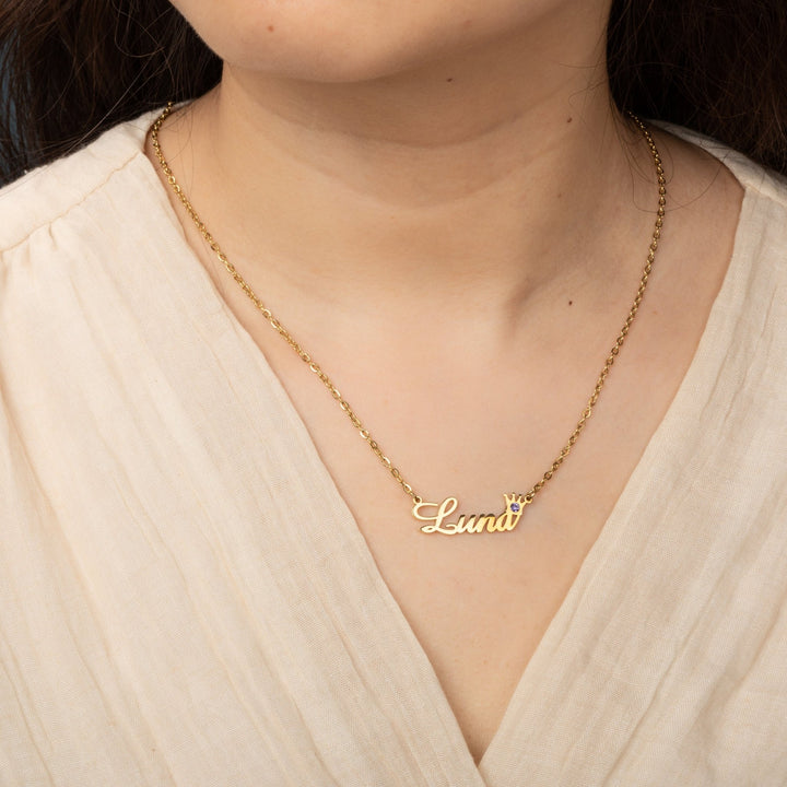 Crown Necklace with Birthstone - ALMAGIOIELLI