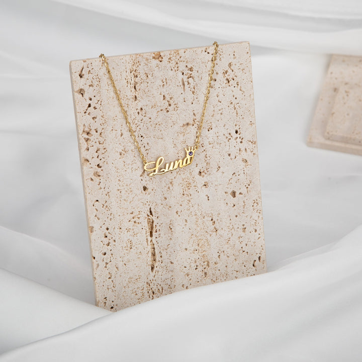 Crown Necklace with Birthstone - ALMAGIOIELLI