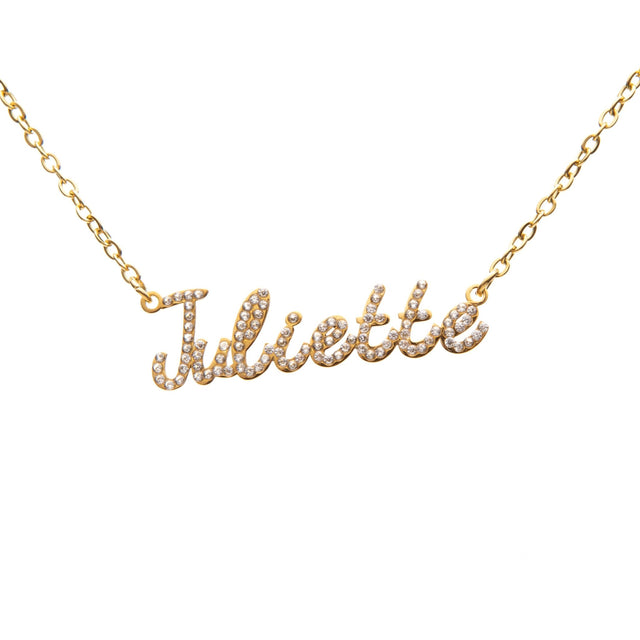 Collana con nome e cristalli