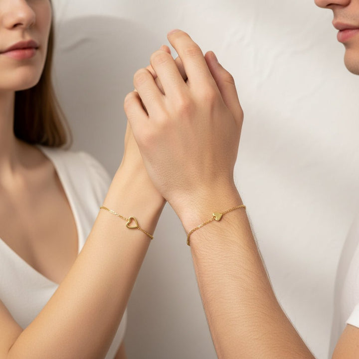 Cupido - Coppia Bracciali con Cuore (regolabili) - ALMAGIOIELLI