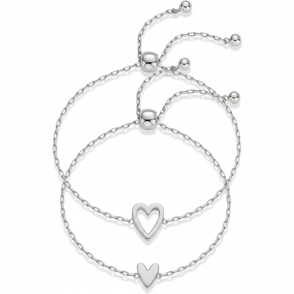 Cupido - Coppia Bracciali con Cuore (regolabili) - ALMAGIOIELLI