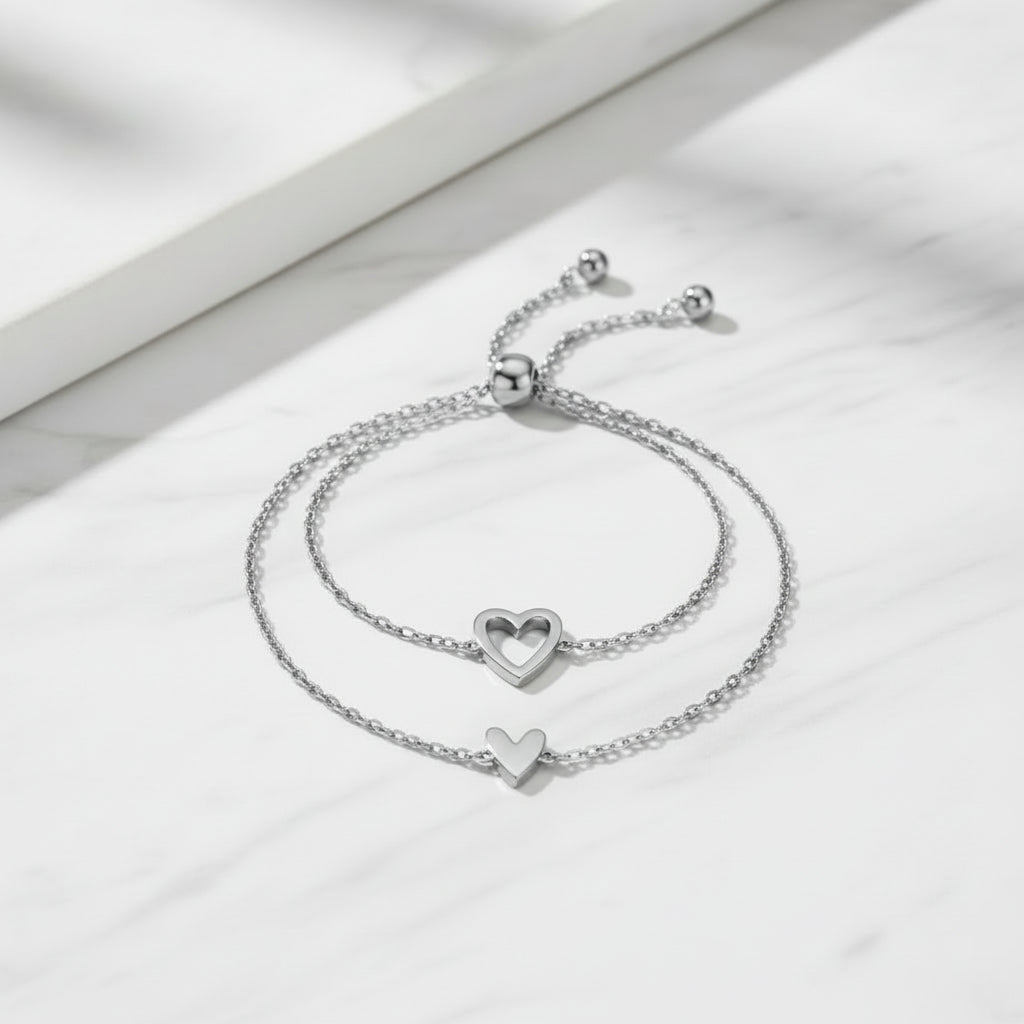 Cupido - Coppia Bracciali con Cuore (regolabili) - ALMAGIOIELLI