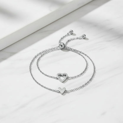 Cupido - Coppia Bracciali con Cuore (regolabili) - ALMAGIOIELLI