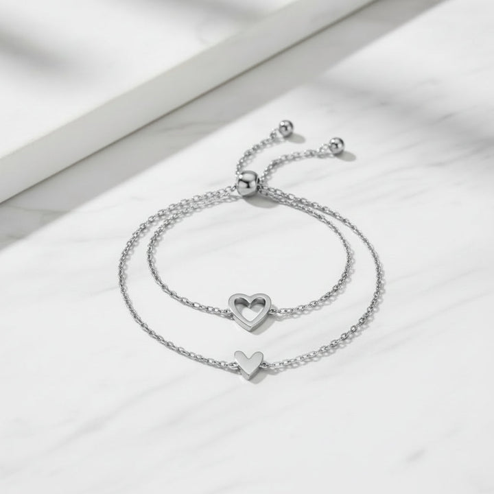 Cupido - Coppia Bracciali con Cuore (regolabili) - ALMAGIOIELLI