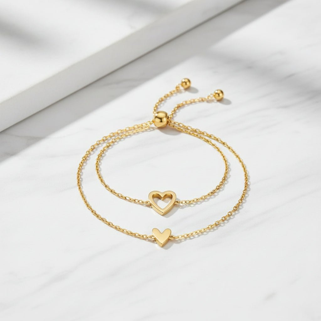 Cupido - Coppia Bracciali con Cuore (regolabili) - ALMAGIOIELLI