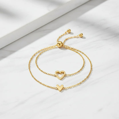 Cupido - Coppia Bracciali con Cuore (regolabili) - ALMAGIOIELLI