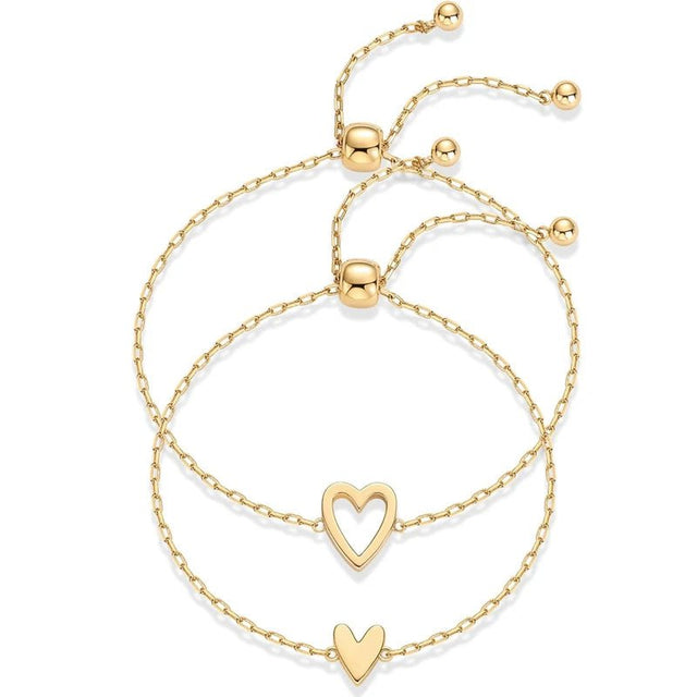Coppia bracciali con cuore (regolabili)