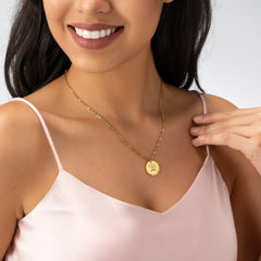 Custom Baby Birth Details Necklace – Engraved Pendant - ALMAGIOIELLI