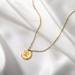 Custom Baby Birth Details Necklace – Engraved Pendant - ALMAGIOIELLI