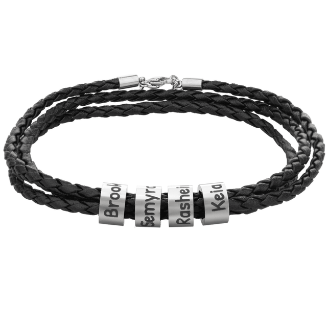 Men's Personalised Leather Cuff Bracelet