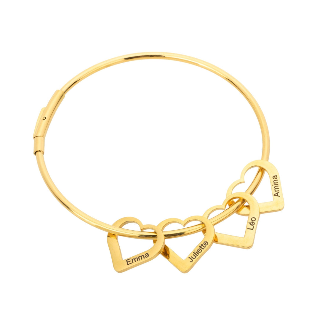 Custom Heart Bangle Bracelet - ALMAGIOIELLI