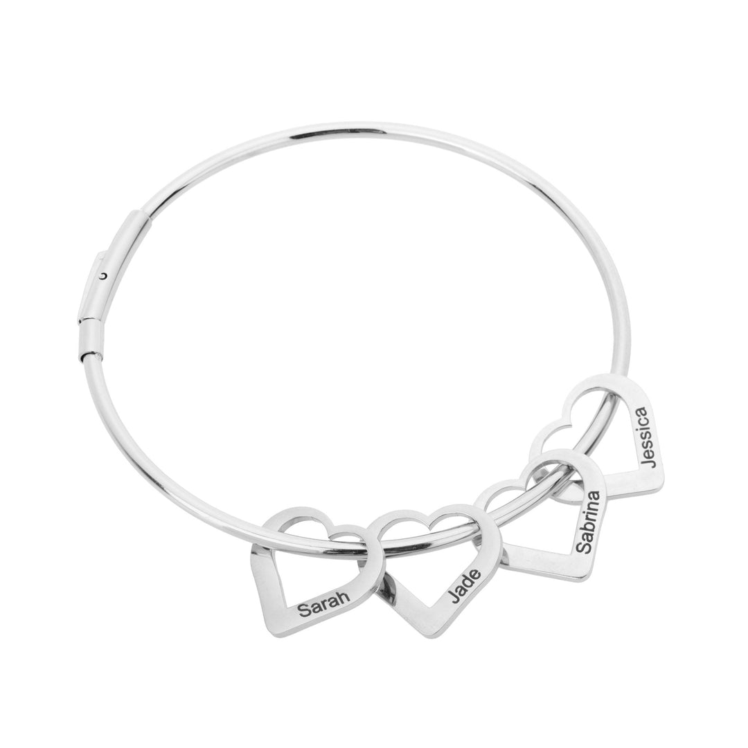 Custom Heart Bangle Bracelet - ALMAGIOIELLI